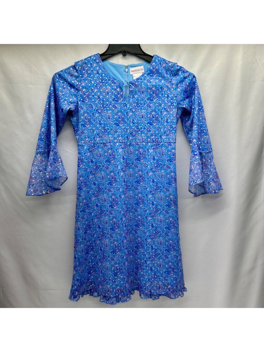 AMERICAN GIRL Girls Blue Paisley Dress 14